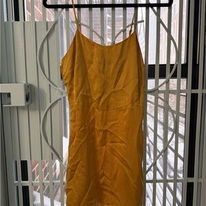 Aritzia Wilfred Golden Slip Dress
